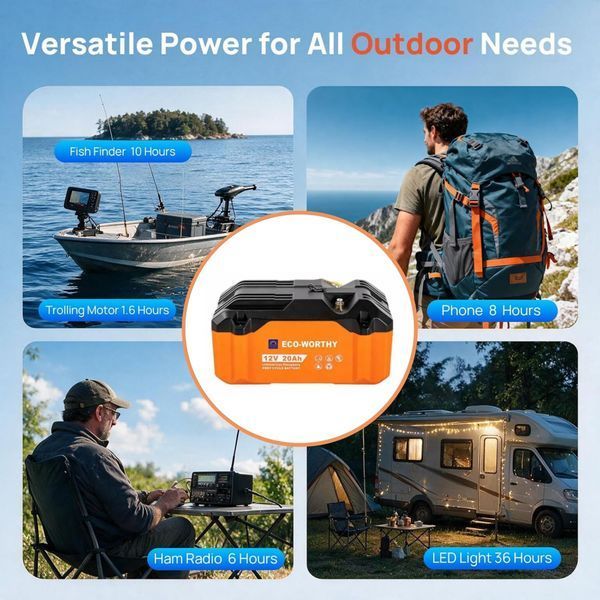 Аккумуляторная батарея ECO-WORTHY LiFePO4 12V 20Ah (256Wh) 4000+ циклов 230776 фото