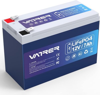Аккумуляторная батарея VATRER LiFePO4 12V 7Ah (89,6Wh) со встроенным BMS на 5000+ циклов 230778 фото