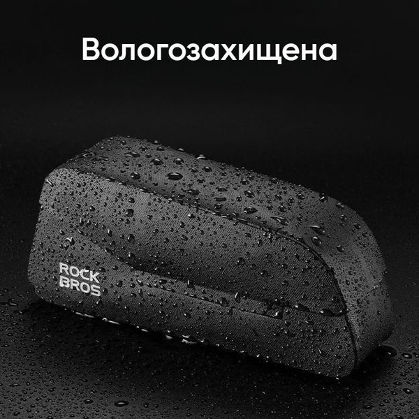 Сумка велосипедна на раму Rockbros AS-133 водонепроникна велосумка об'ємом 0.9 л (розмір L), Blue 001097 фото