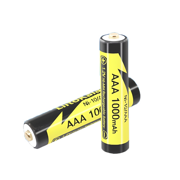 Батарейка акумуляторна LiitoKala Ni-10/AAA 1000mAh 1.2V перезаряджувана батарейка ААА багаторазова для електроніки, 800+ циклів 001253 фото