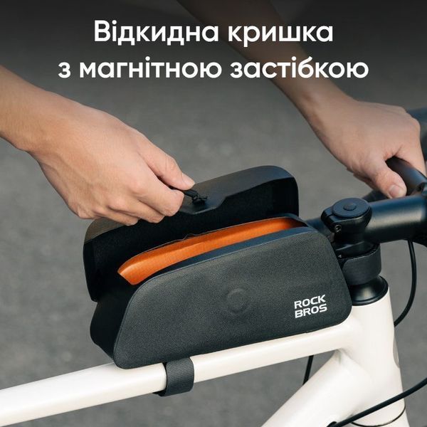 Велосипедна сумка на раму Rockbros AS-133 водонепроникна велосумка об'ємом 0.9 л (розмір L), Black 001040 фото