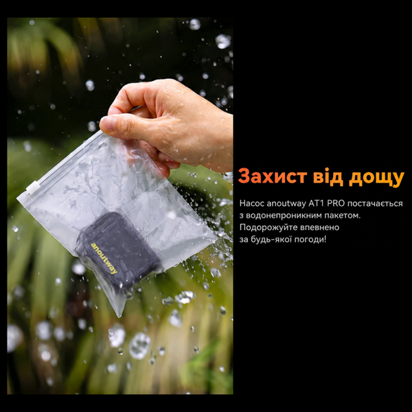 Акумуляторний насос для велосипеда Anoutway AT1 PRO (AS210PRO) портативний компактний компресор на 120 PSI 001263 фото