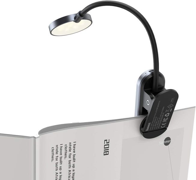 Портативная лампа Baseus Comfort Reading Mini Clip Lamp (DGRAD-0G), Dark Gray 230890 фото