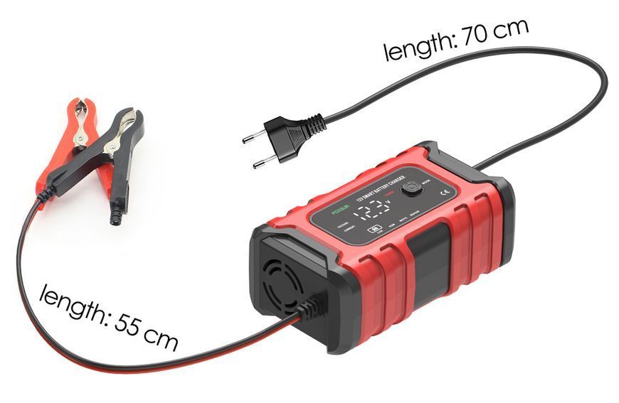 Умное зарядное устройство FOXSUR 12V 6A для автомобильных свинцово-кислотных аккумуляторов универсальное с функцией восстановления 001210 фото