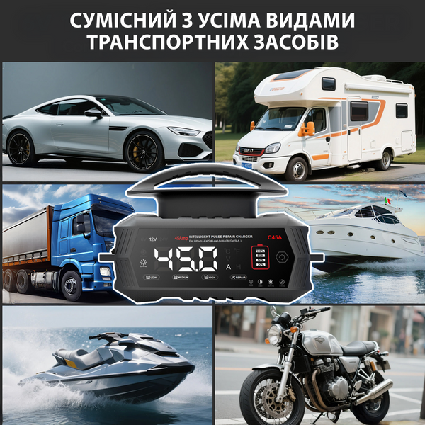Умное зарядное устройство HTRC C45A для литиевых, свинцово-кислотных, LiFePO4 аккумуляторов 6V/12V/24V автомобильный зарядник 45А 001204 фото